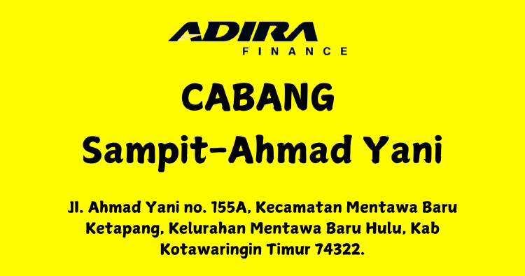 Gadai BPKB, Adira Finance Cabang Sampit-Ahmad Yani WA-081283748516