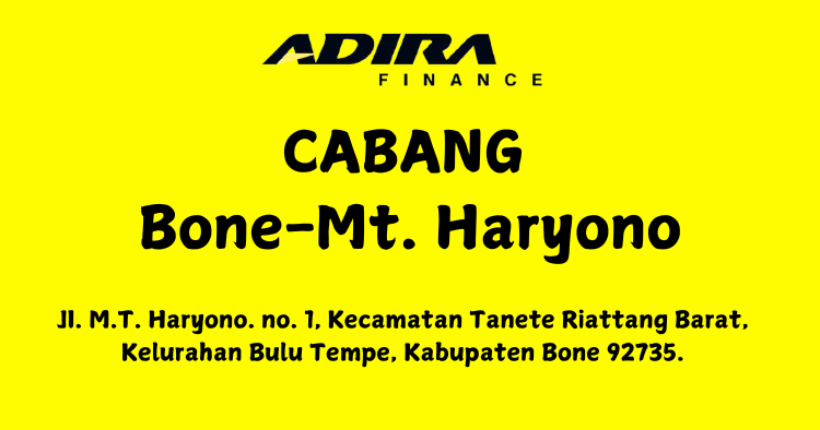 Gadai BPKB, Adira Finance Cabang Bone-Mt. Haryono WA-081283748516
