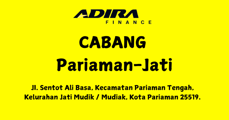 Gadai BPKB, Adira Finance Cabang Pariaman-Jati WA-081283748516